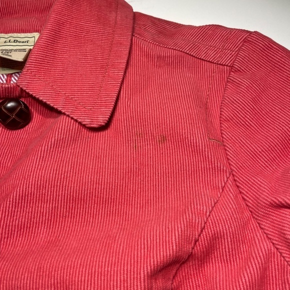 Ladies LL Bean Size 8 Petite Pink Corduroy Button Up Jacket Sleeves Embroidered. - Picture 9 of 10